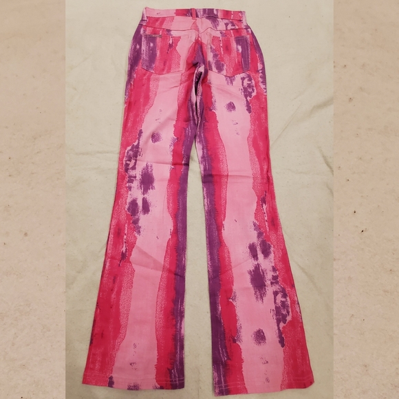 New Revolt Jeans Pink Tie-Dye Bootcut Pants 7/8 - Picture 3 of 5